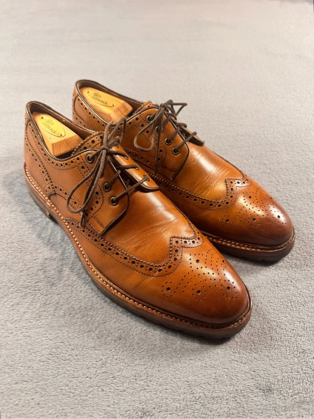 Warfield & Grand Hurst Brown Leather Wingtip Oxfords